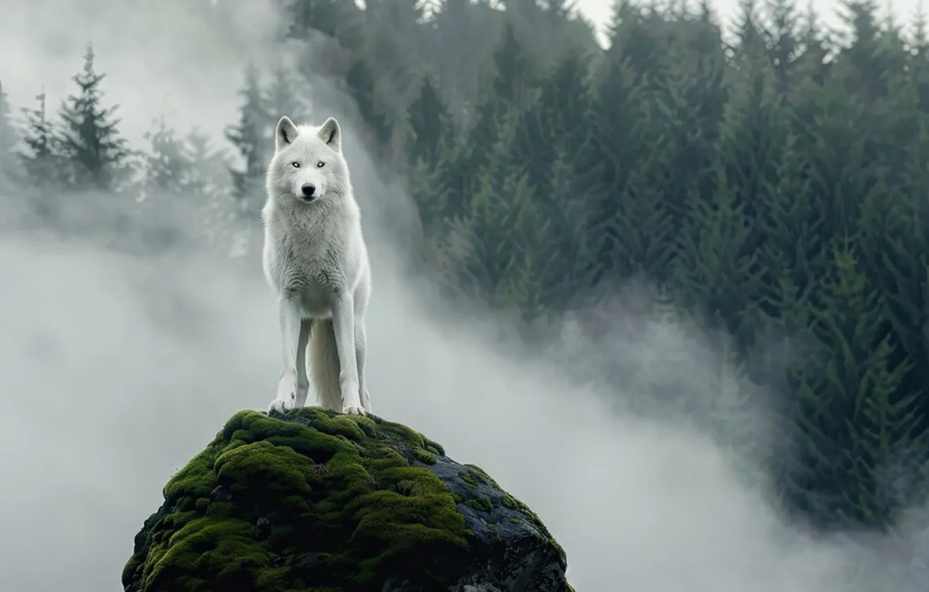 Photo wallpaper Predator, nature, snow, face, animal, wolf, canis lupus, wildlife