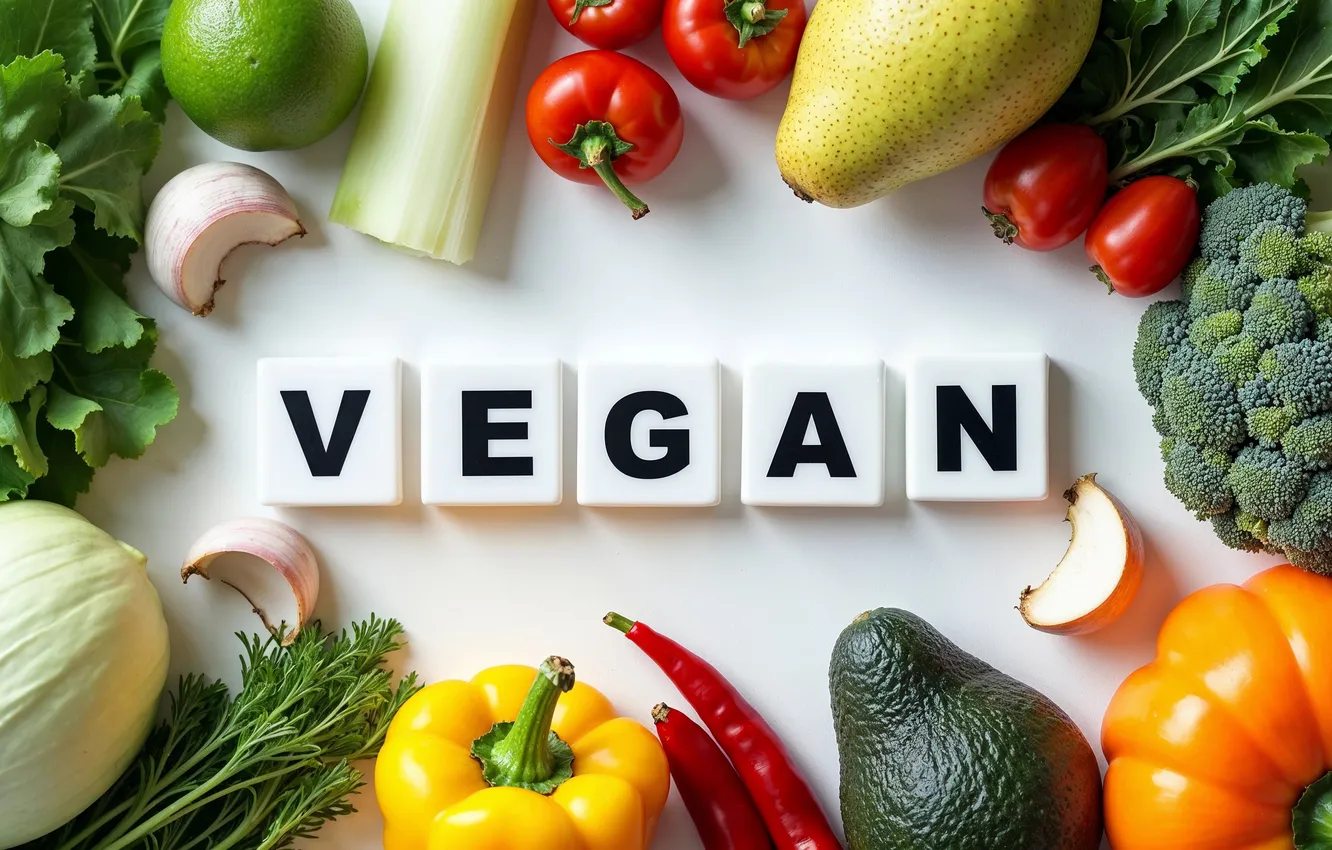 Photo wallpaper fruit, vegetables, AI art, vegetarianism