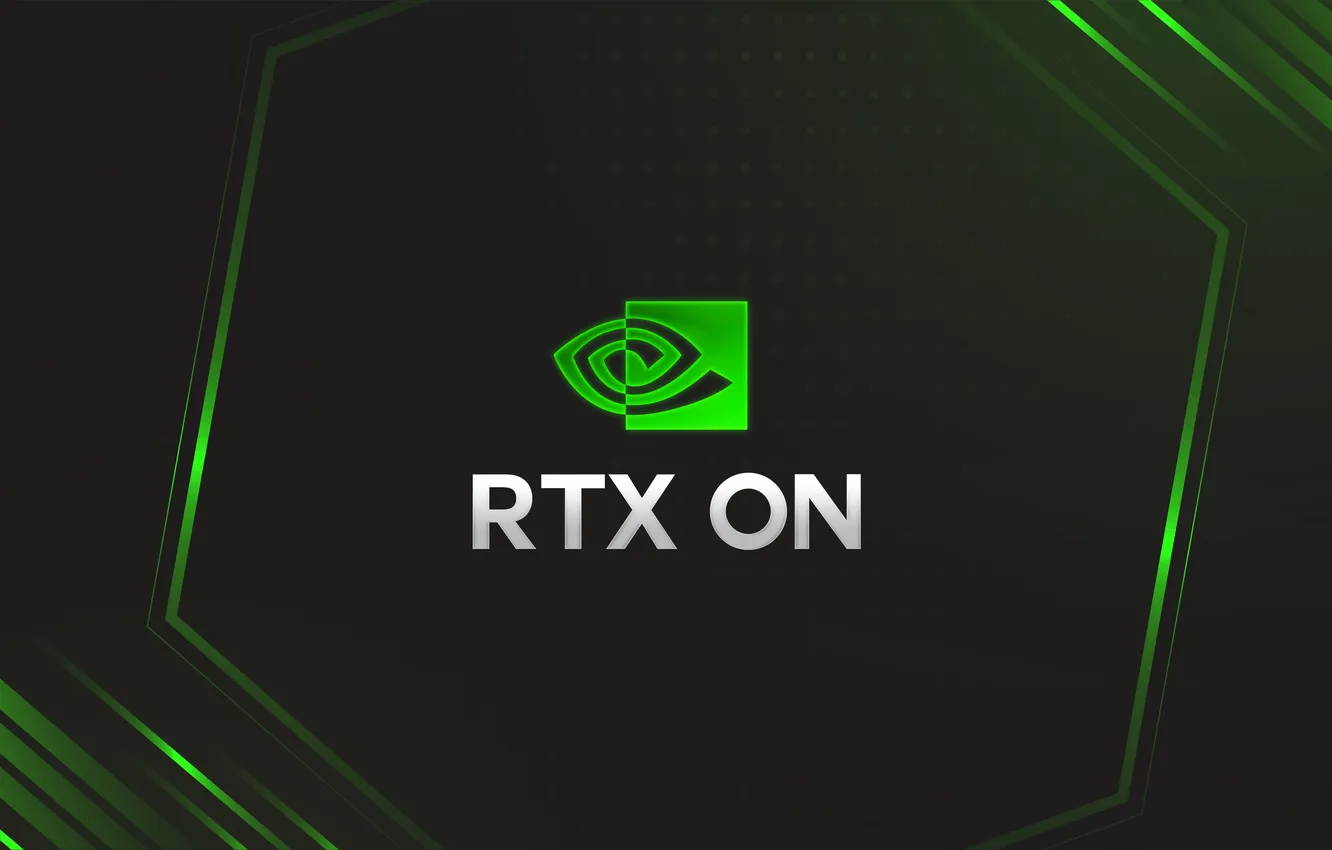 Photo wallpaper logo, Nvidia, RTX On