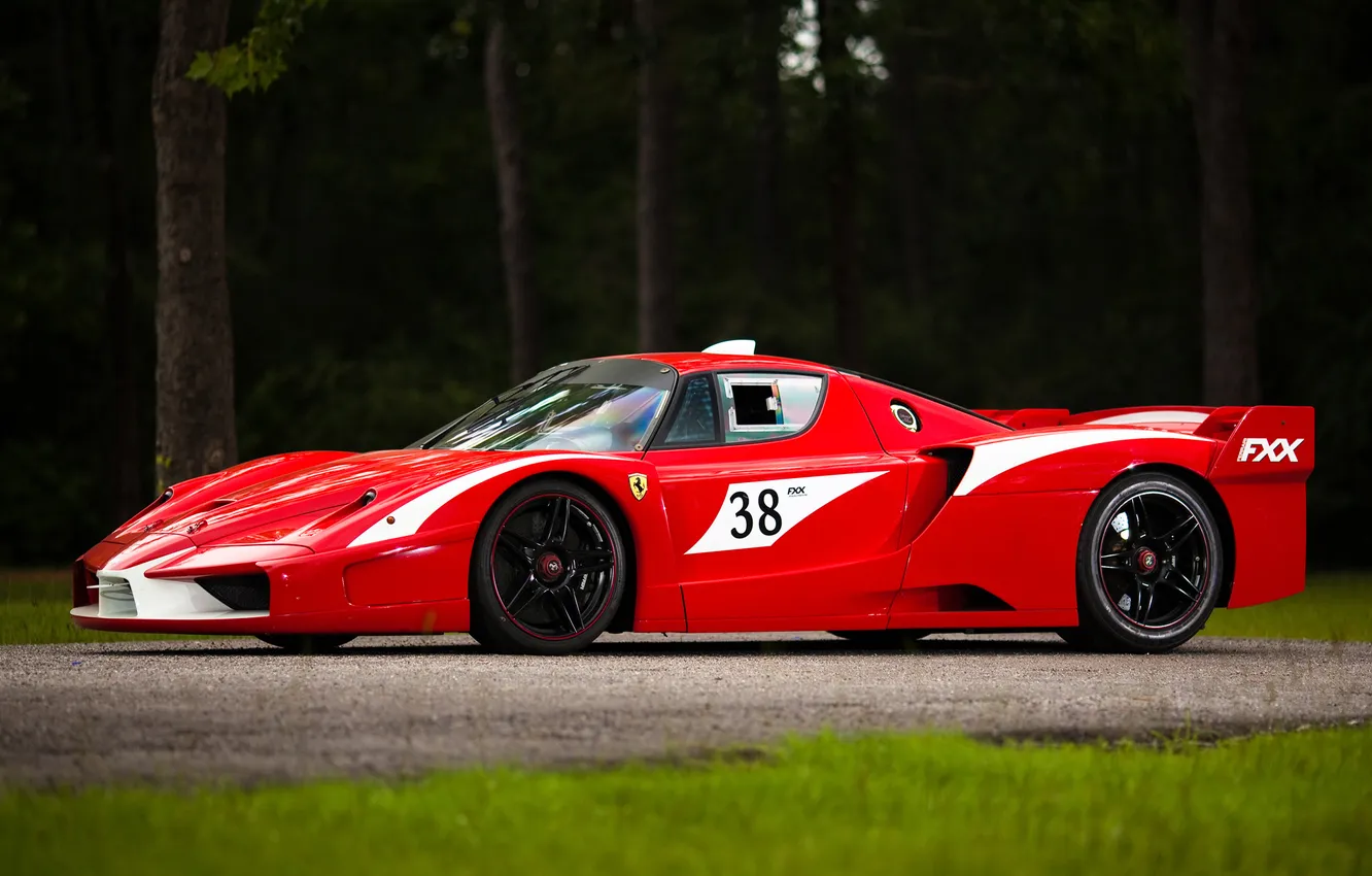 Photo wallpaper road, auto, Ferrari, red, FXX