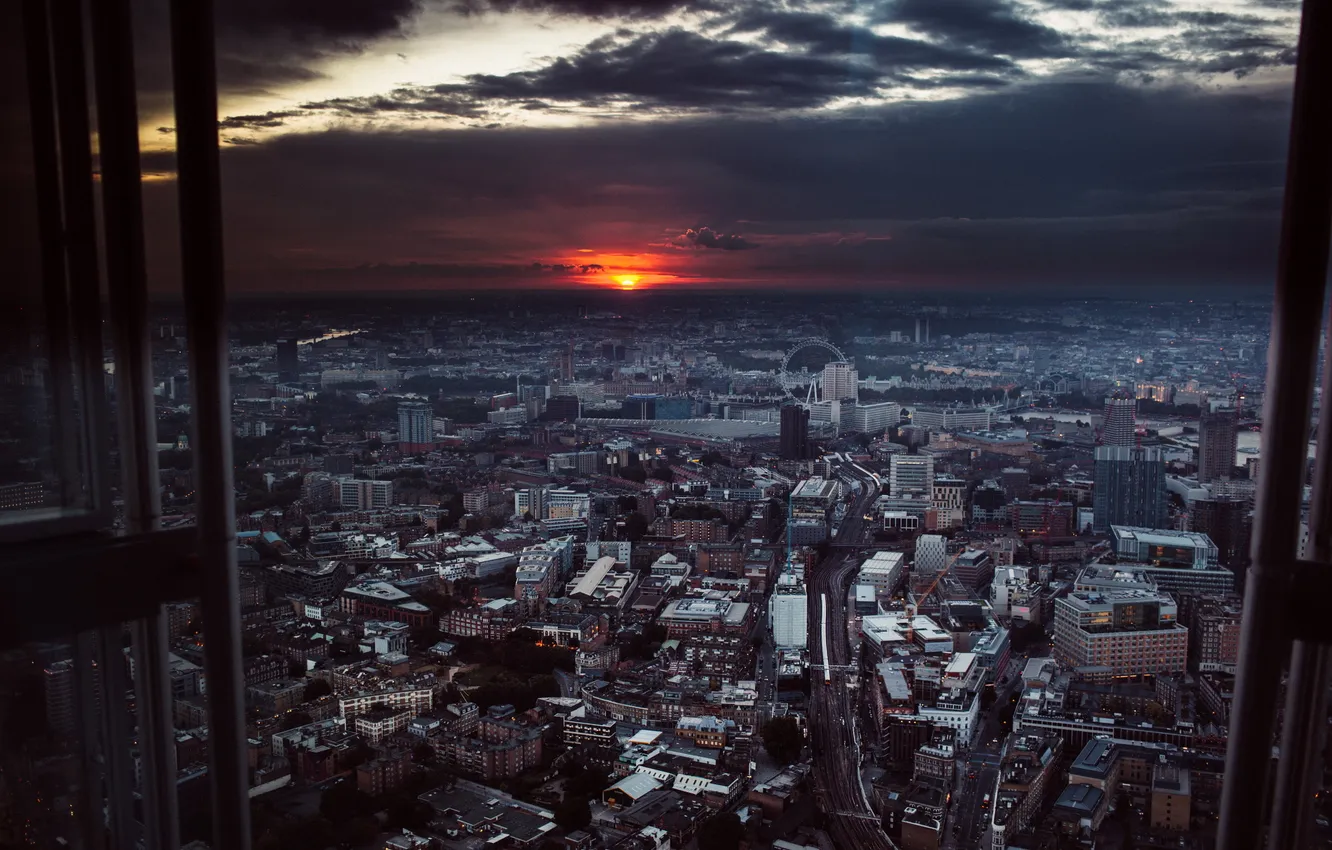 Photo wallpaper the city, sunset, London
