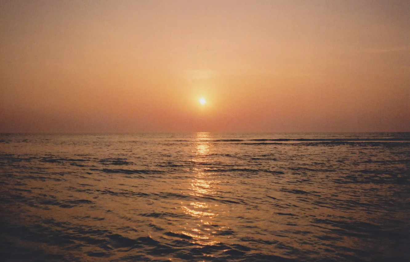 Photo wallpaper sea, summer, sunset, horizon