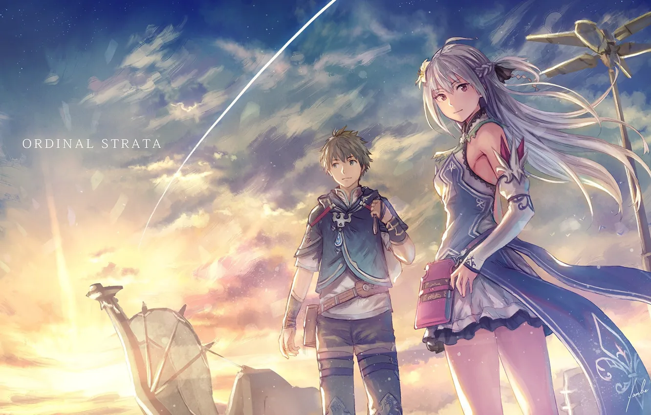 Photo wallpaper girl, anime, art, guy, tagme artist