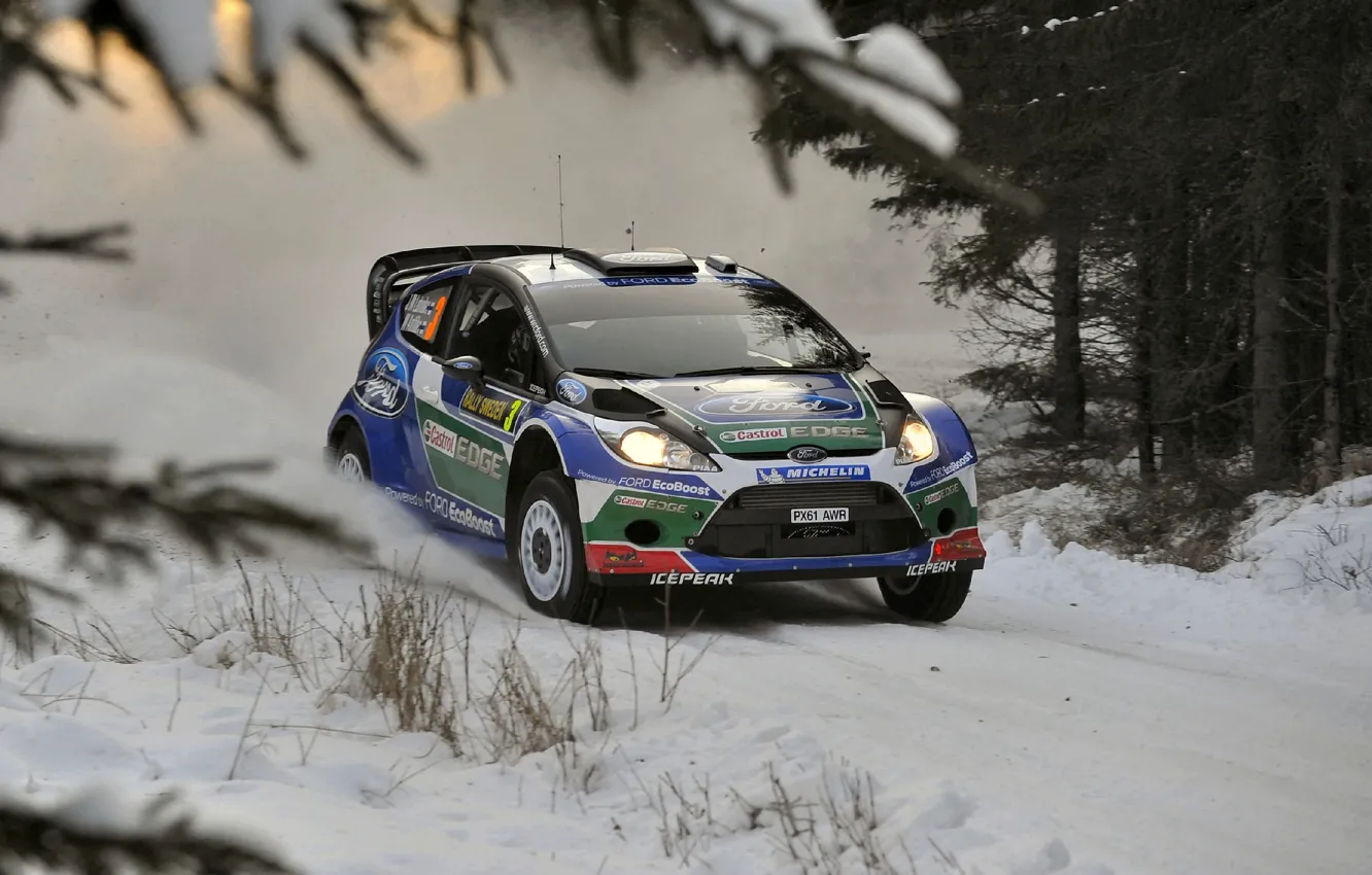 Photo wallpaper Ford, Winter, Snow, Ford, WRC, Rally, Rally, Fiesta