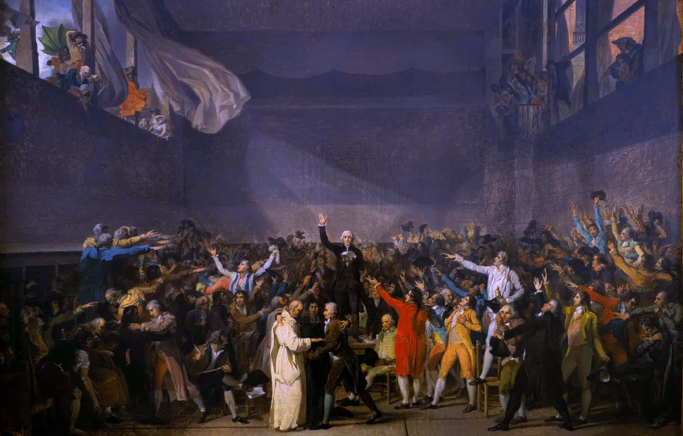 Photo wallpaper people, picture, male, Jacques-Louis DAVID, French painter, Jacques-Louis David, The oath in the ballroom