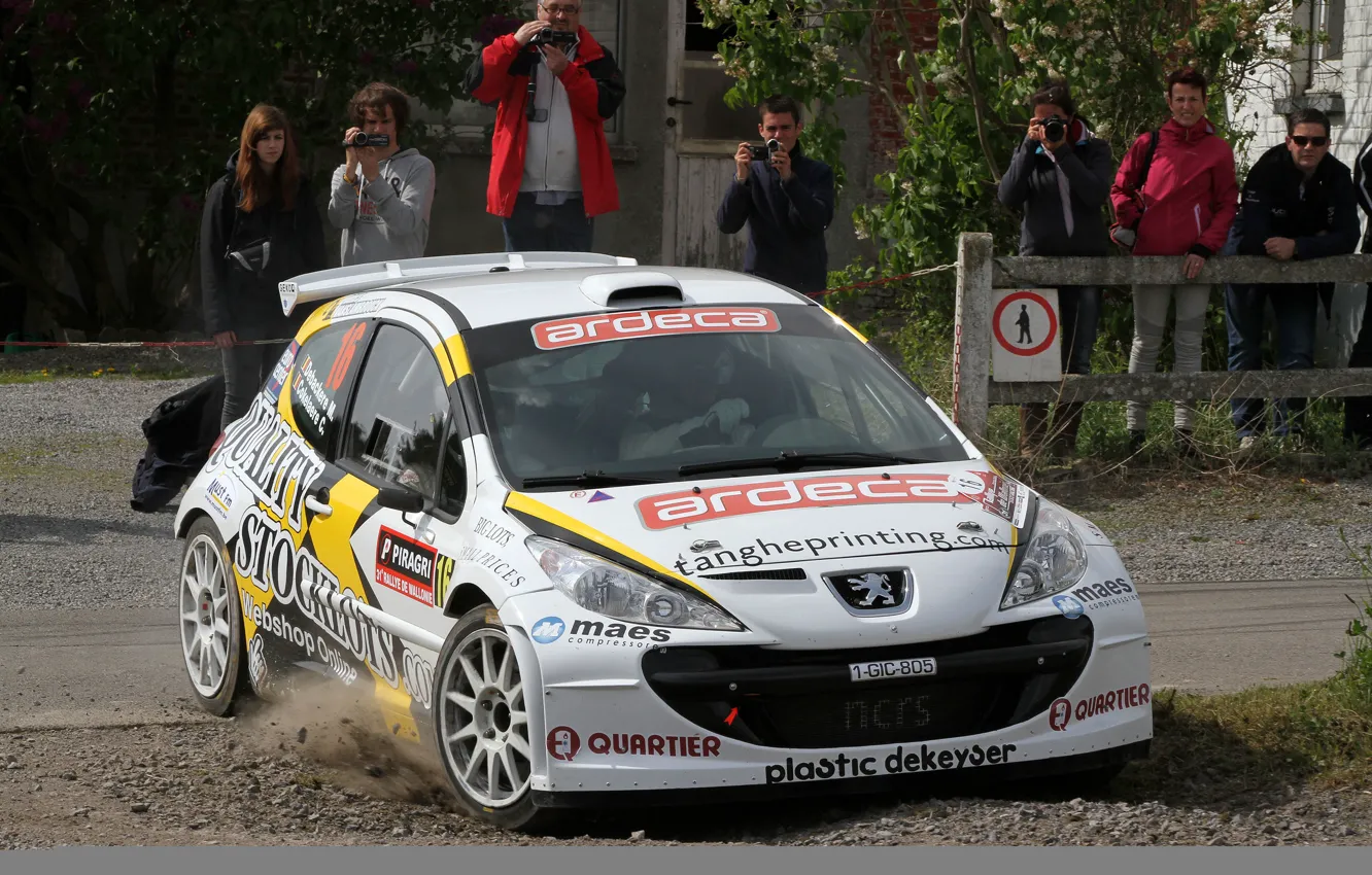 Photo wallpaper Dust, Peugeot, Rally, 207