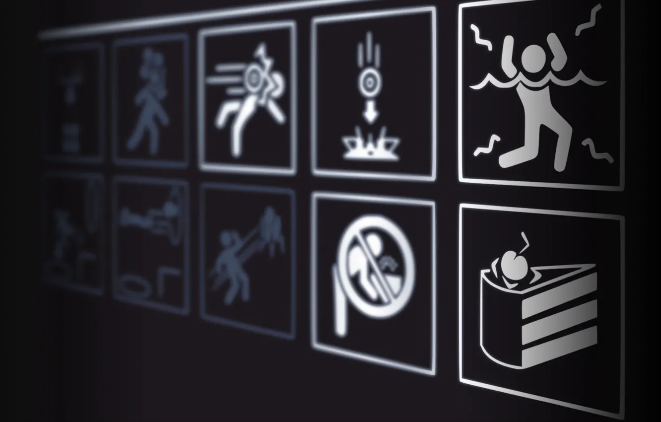 Photo wallpaper plate, warning, portal