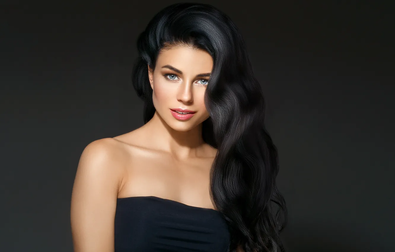 Photo wallpaper look, girl, face, model, makeup, hairstyle, blue eyes, photoshoot