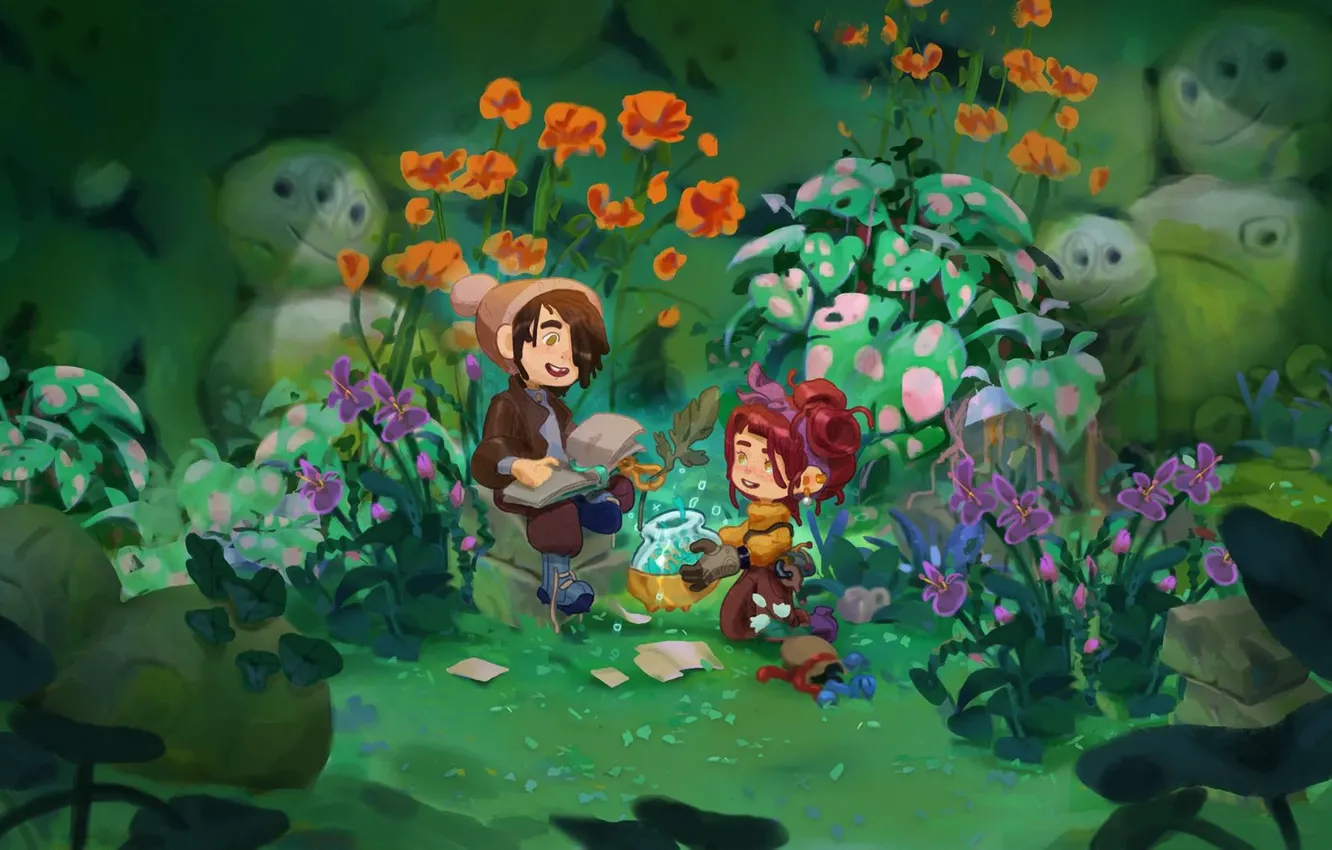 Photo wallpaper nature, children, art, Illustrator, children's, Angi Pauly Llobet, Flora Ignota