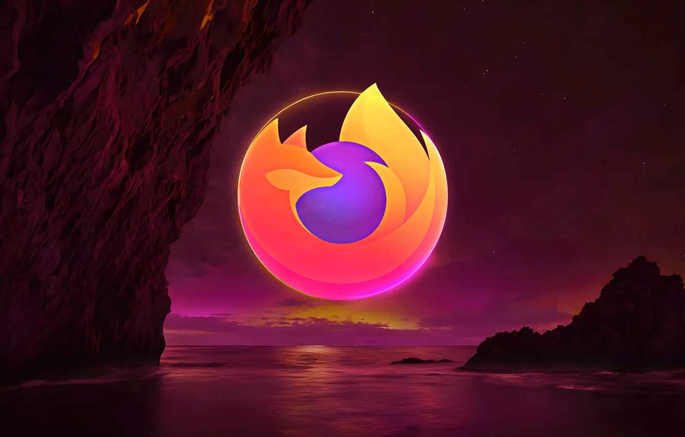 Photo wallpaper logo, firefox, browser