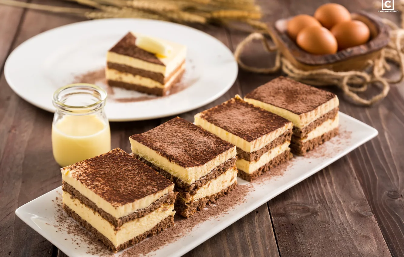 Photo wallpaper chocolate, eggs, cake