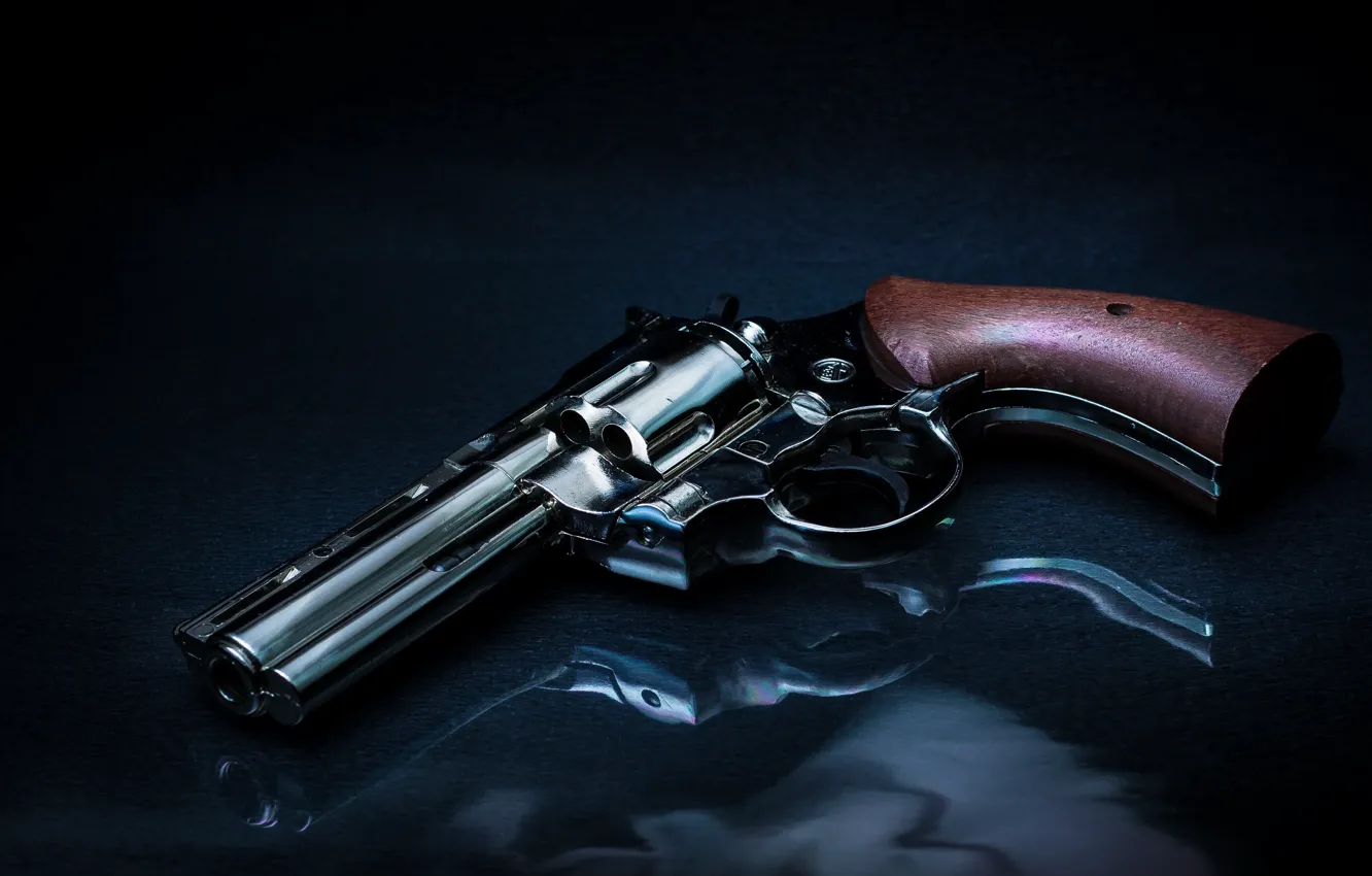 Photo wallpaper weapons, background, revolver