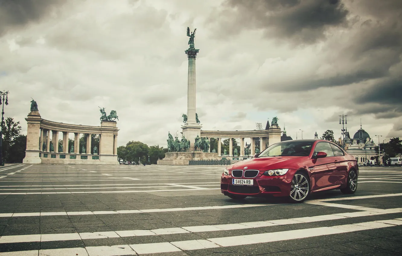 Photo wallpaper red, tuning, bmw m3, Budapesta