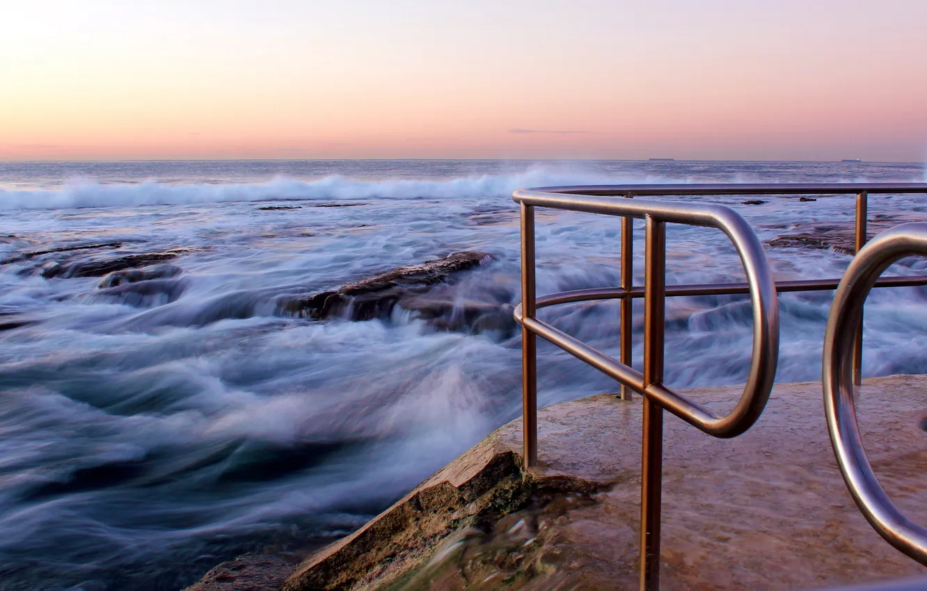 Photo wallpaper sea, landscape, sunset