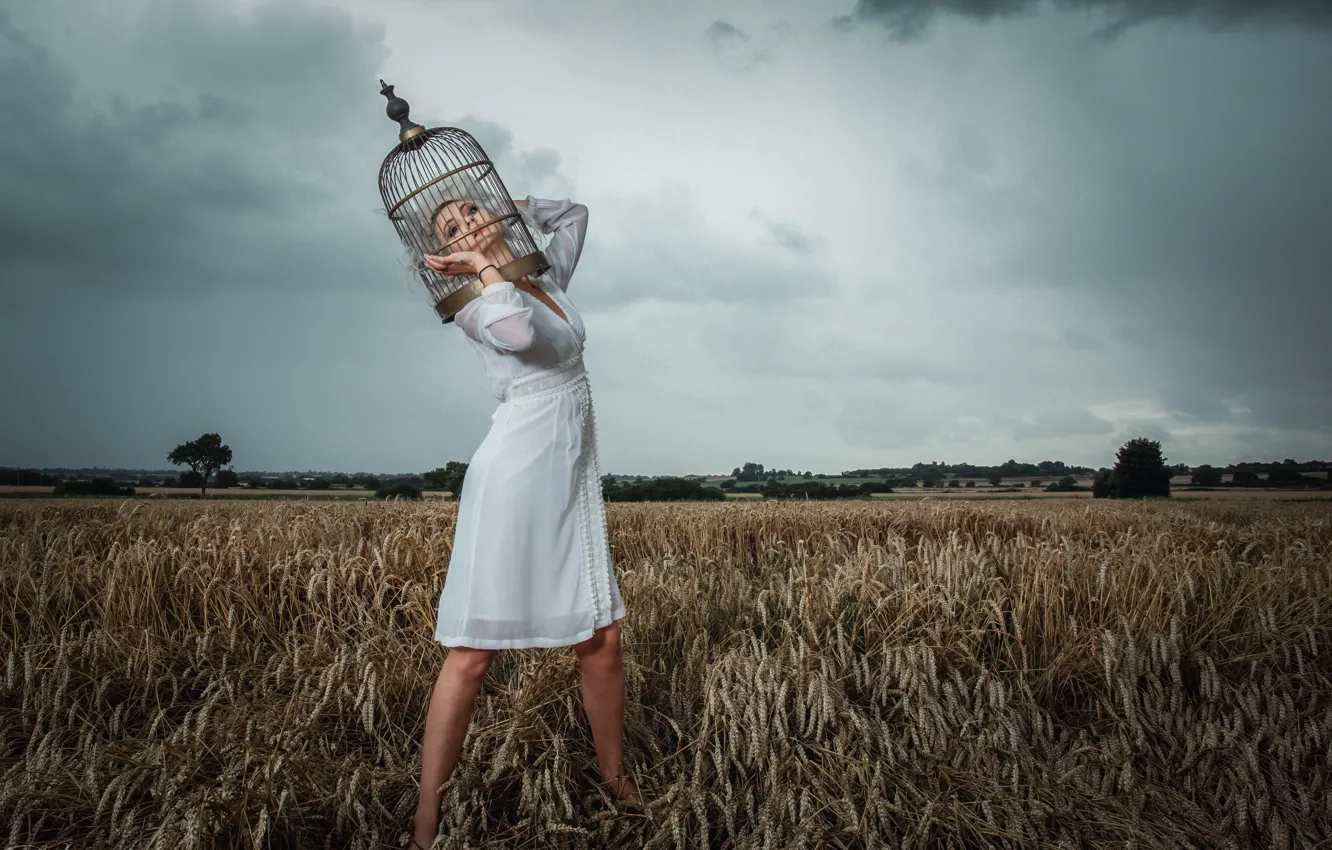 Photo wallpaper girl, the situation, cell