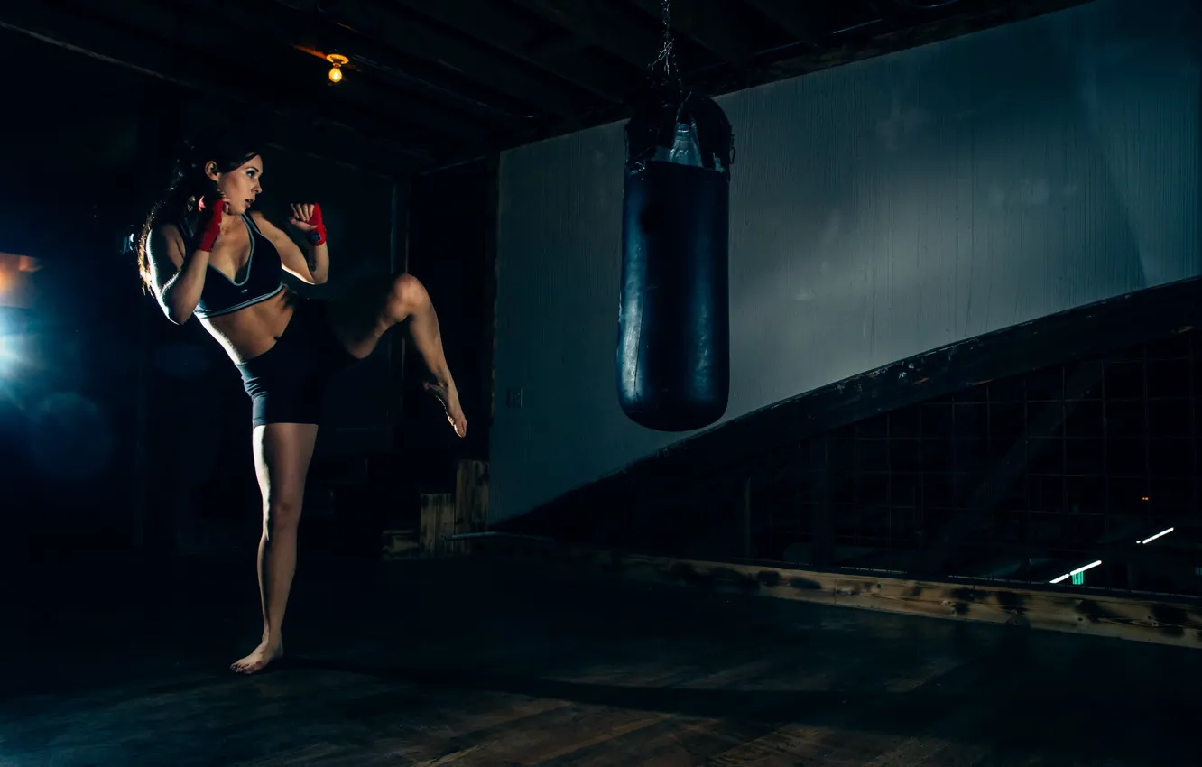 Photo wallpaper girl, sport, training