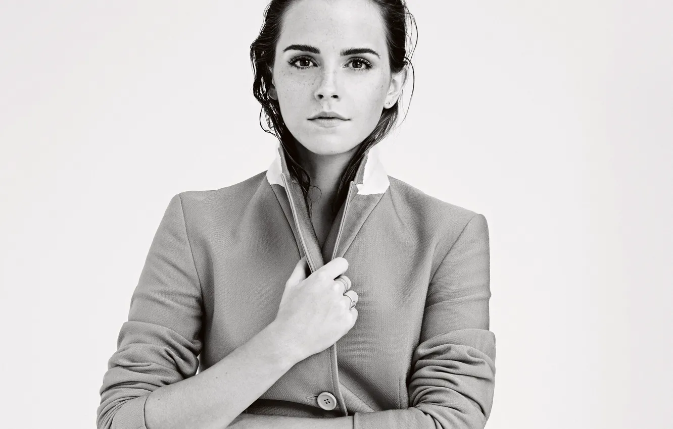 Photo wallpaper pose, actress, Emma Watson, celebrity, coat
