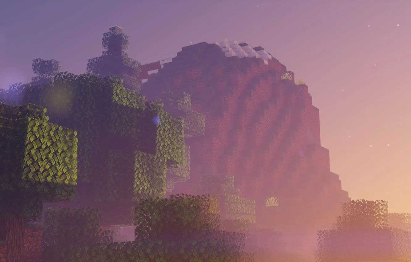 Photo wallpaper landscape, minecraft, shaders