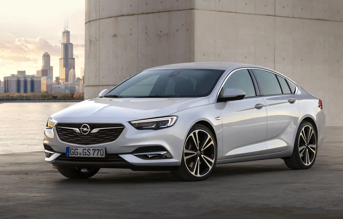 Photo wallpaper white, Insignia, Opel, concrete, Insignia Grand Sport