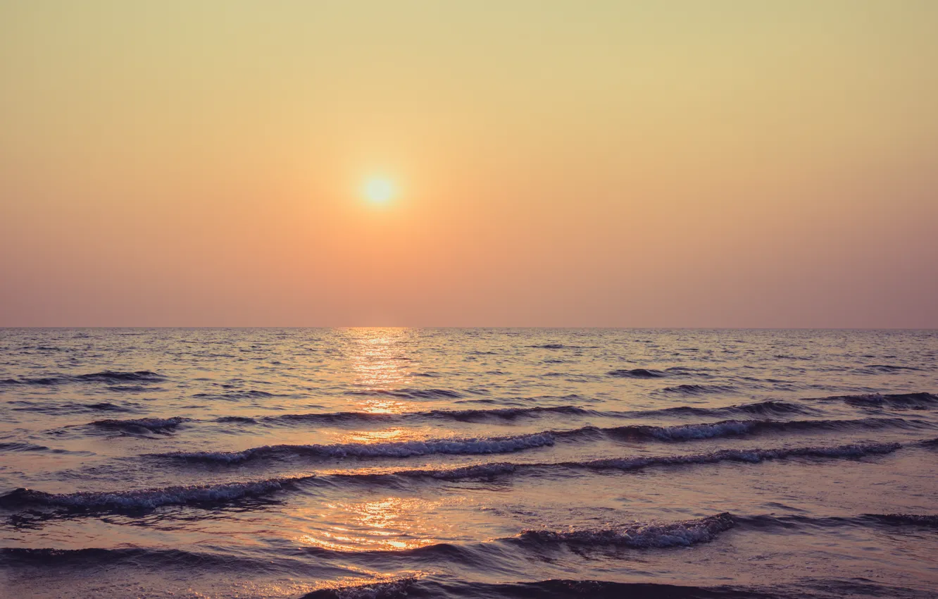 Photo wallpaper sand, sea, wave, beach, summer, the sky, sunset, shore