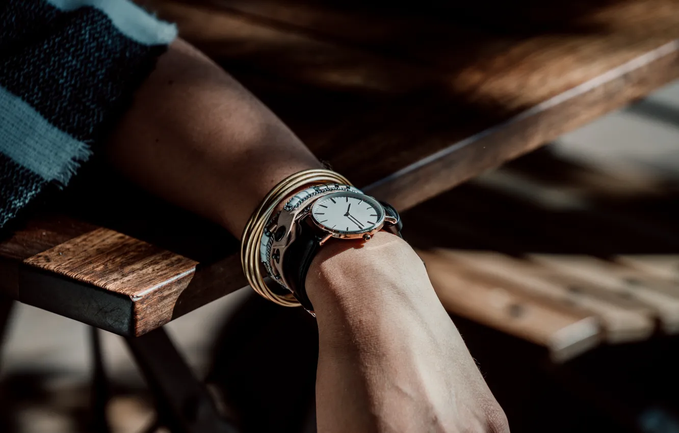 Photo wallpaper photo, watch, hands, bracelet