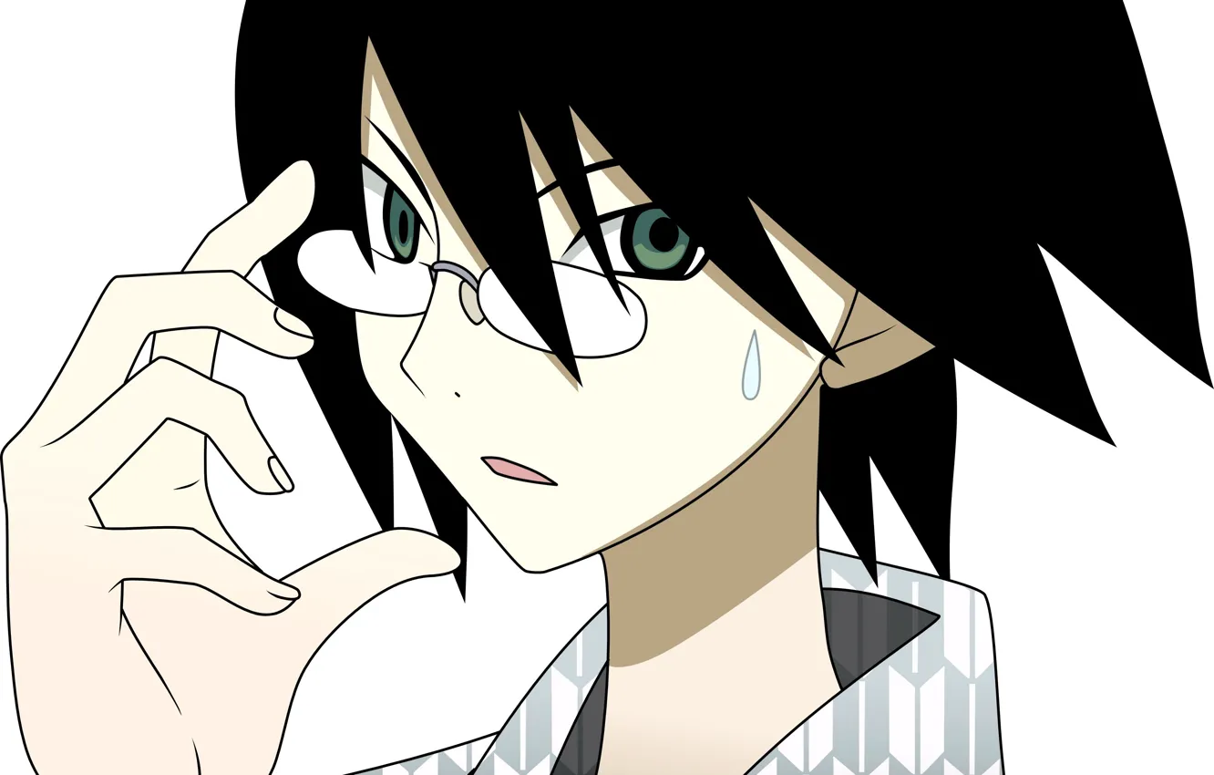 Photo wallpaper look, hand, glasses, guy, Sayonara Zetsubou Sensei, Farewell bleak Sensei