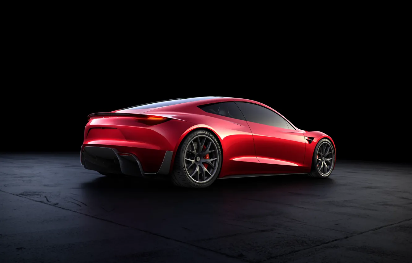 Photo wallpaper Roadster, rear view, Tesla, 2020