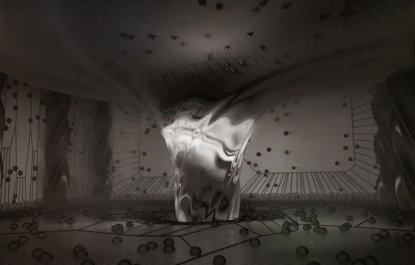 Photo wallpaper black & white, wallpaper, scene, Surrealism, Experimental, scifi, blender3d, 3dart