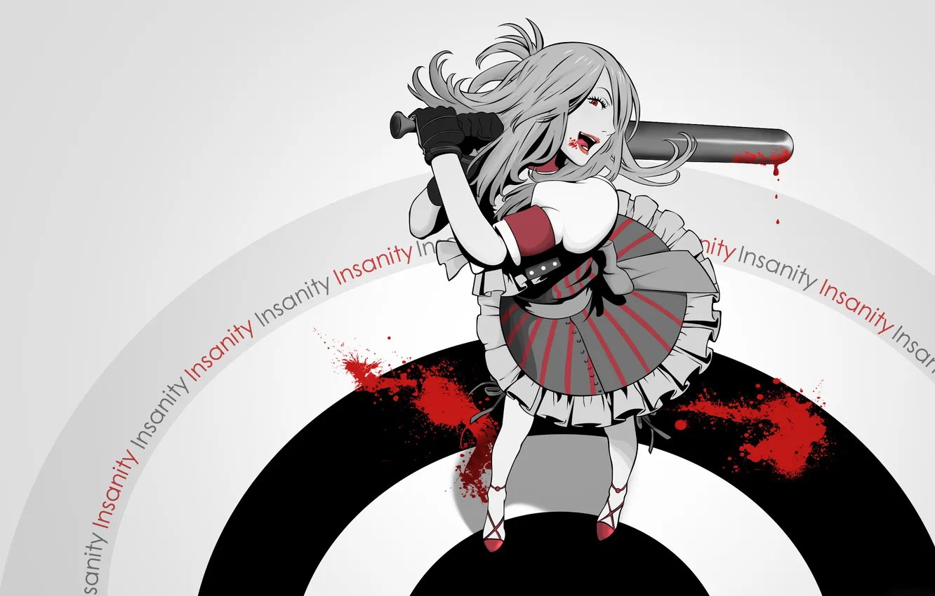 Photo wallpaper eyes, girl, smile, skirt, bit