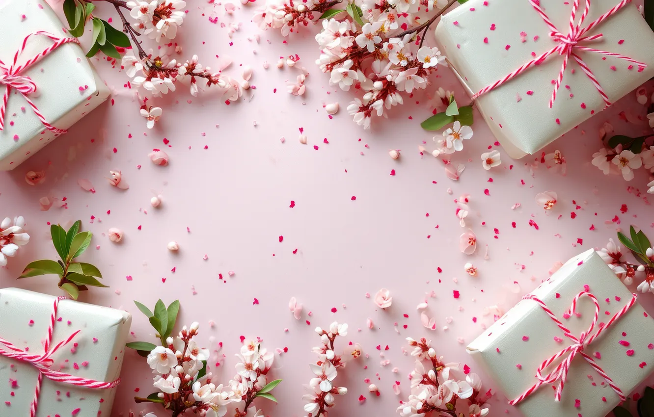 Photo wallpaper flowers, holiday, bouquet, AI art, universal holiday background, neural network