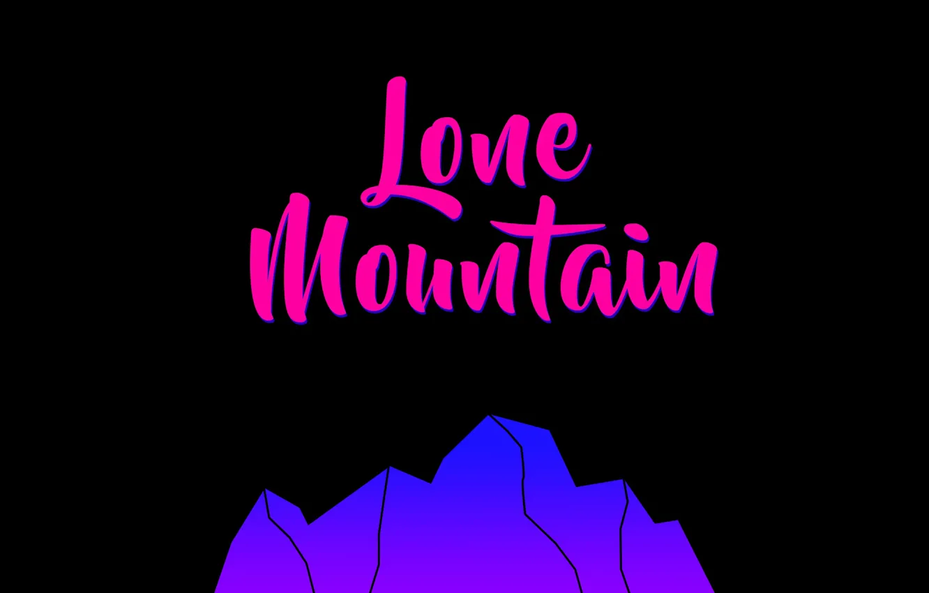 Photo wallpaper mountains, black, pink, minimalism