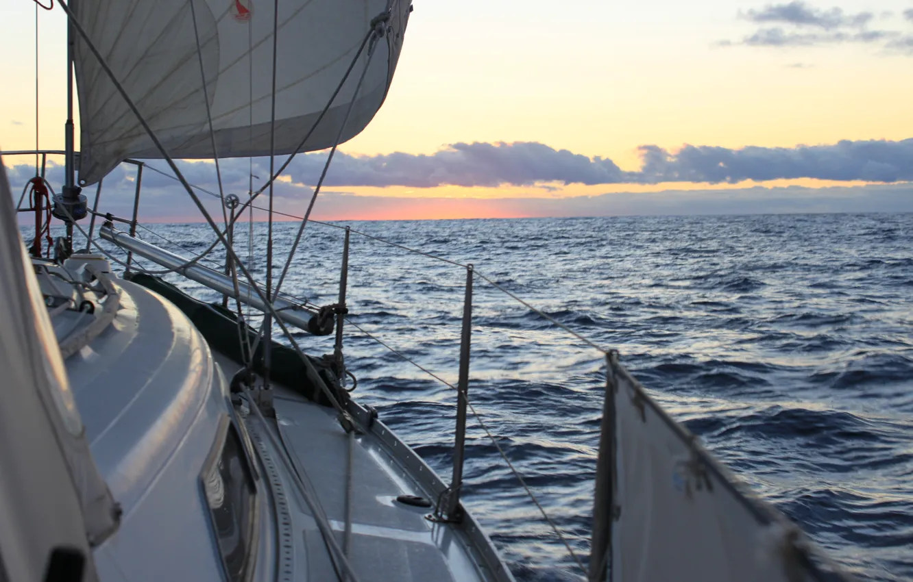 Photo wallpaper sea, the way, yacht, sail