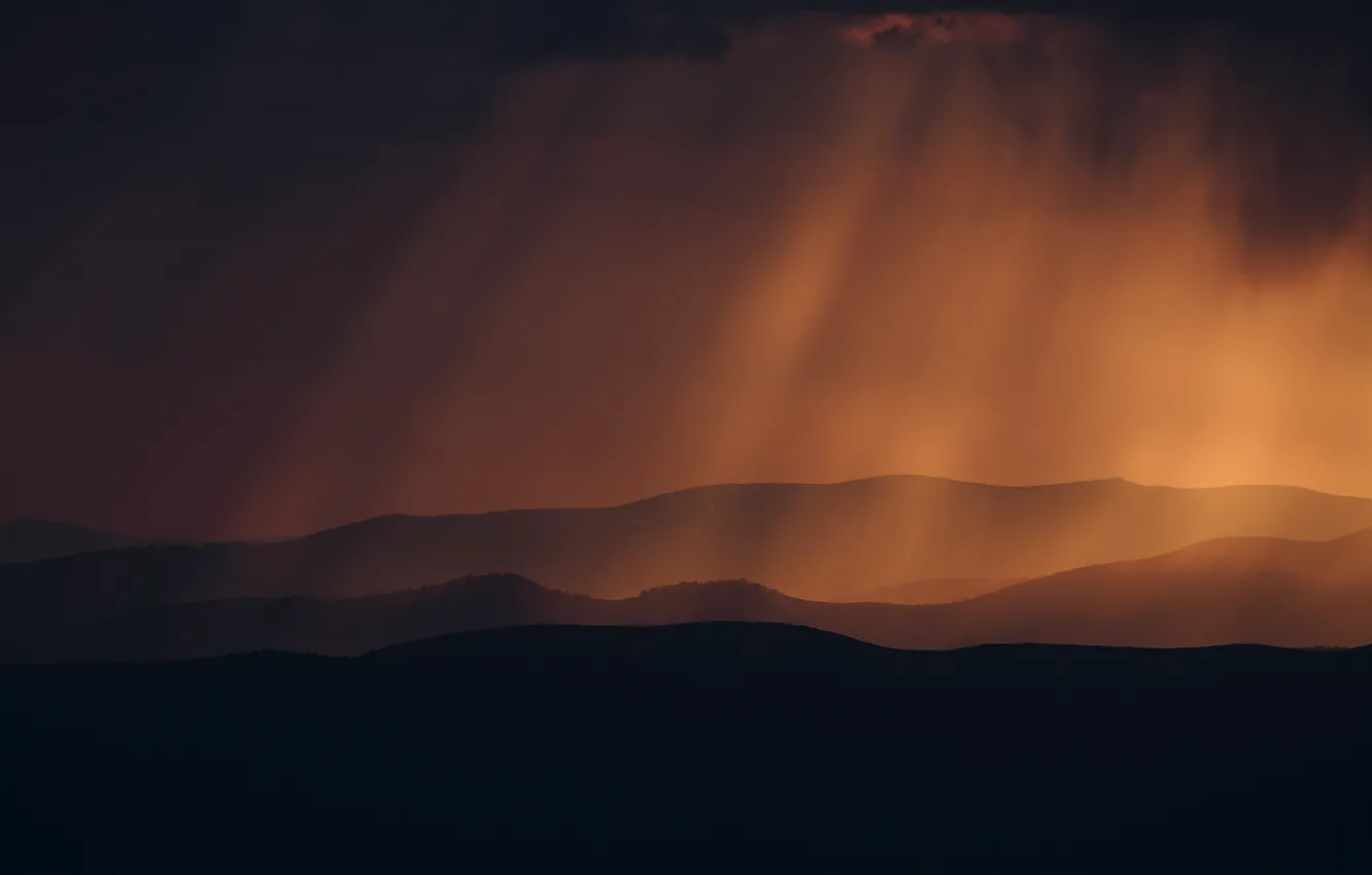 Photo wallpaper rain, nature, hills, Ukraine