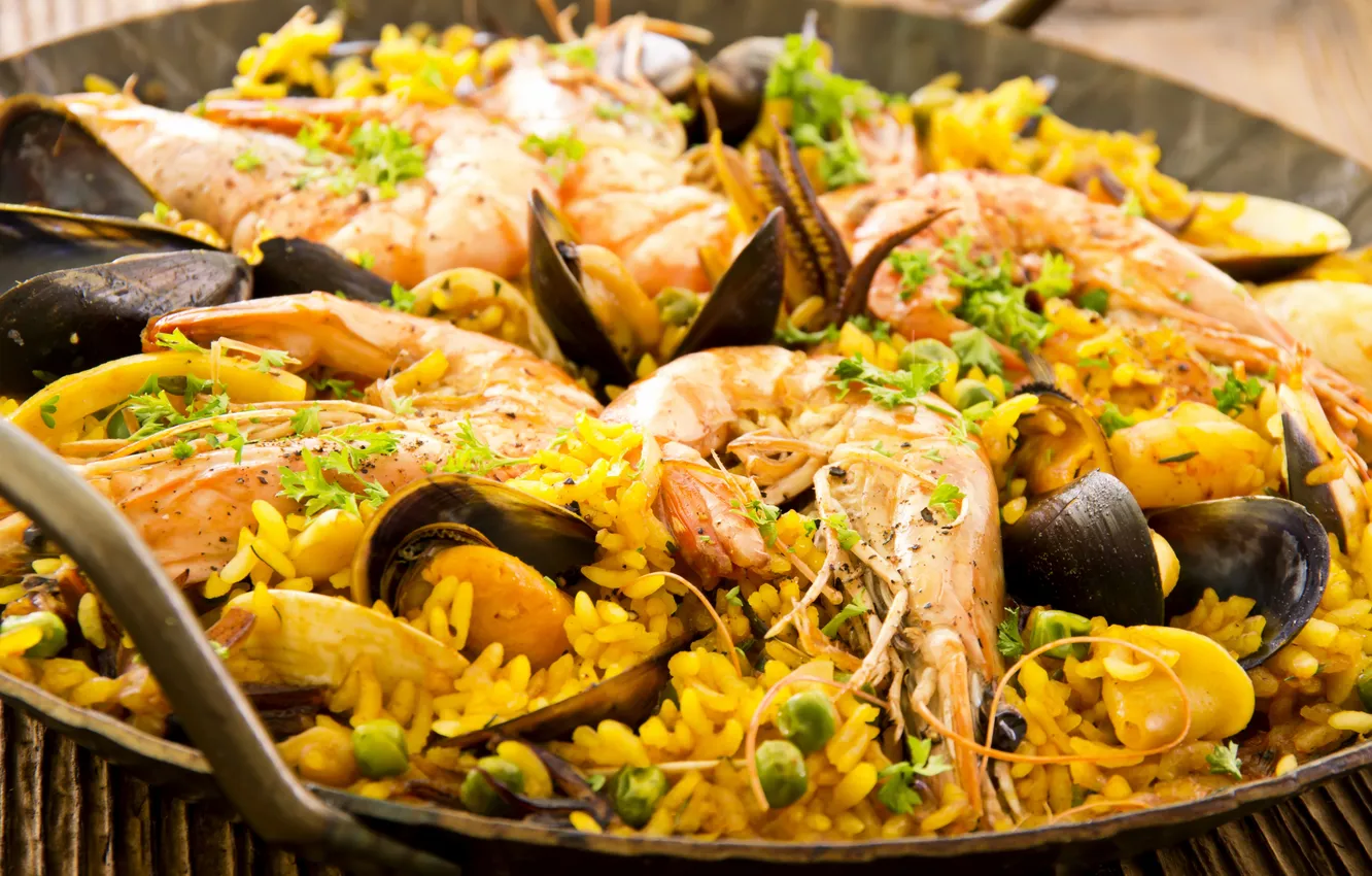 Photo wallpaper polka dot, figure, shrimp, seafood, mussels