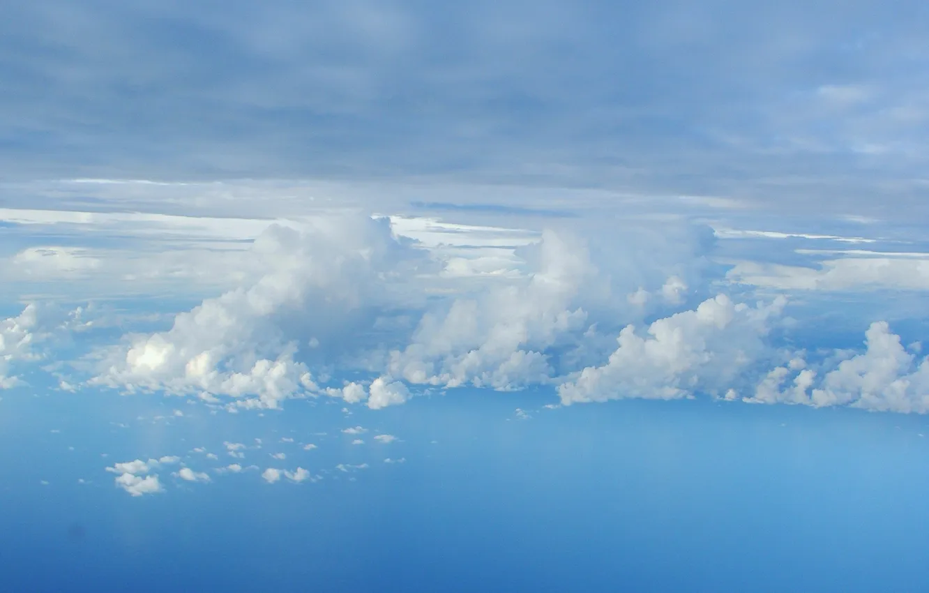 Photo wallpaper the sky, clouds, blue