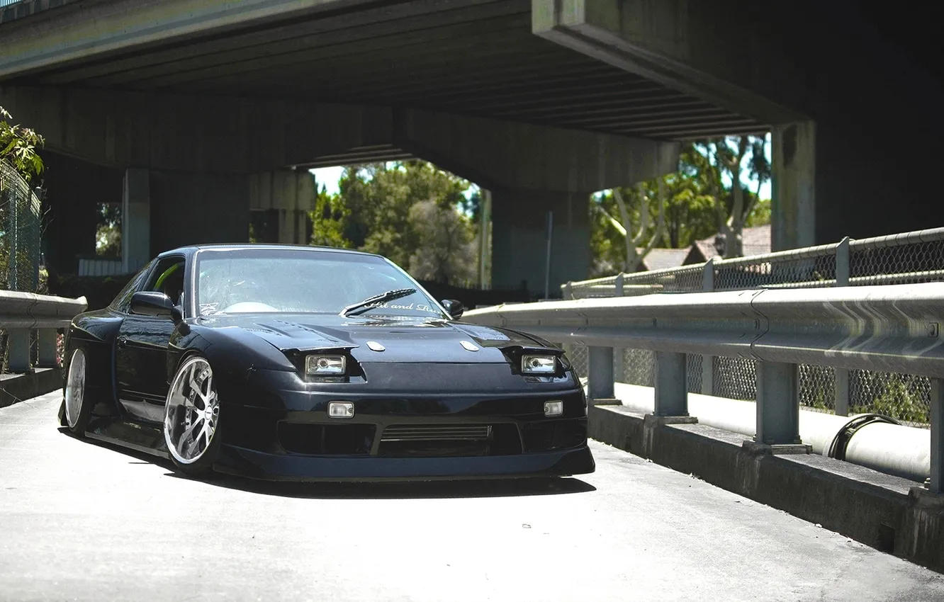 Photo wallpaper machine, black, tuning, Nissan, car, black, Nissan, tuning