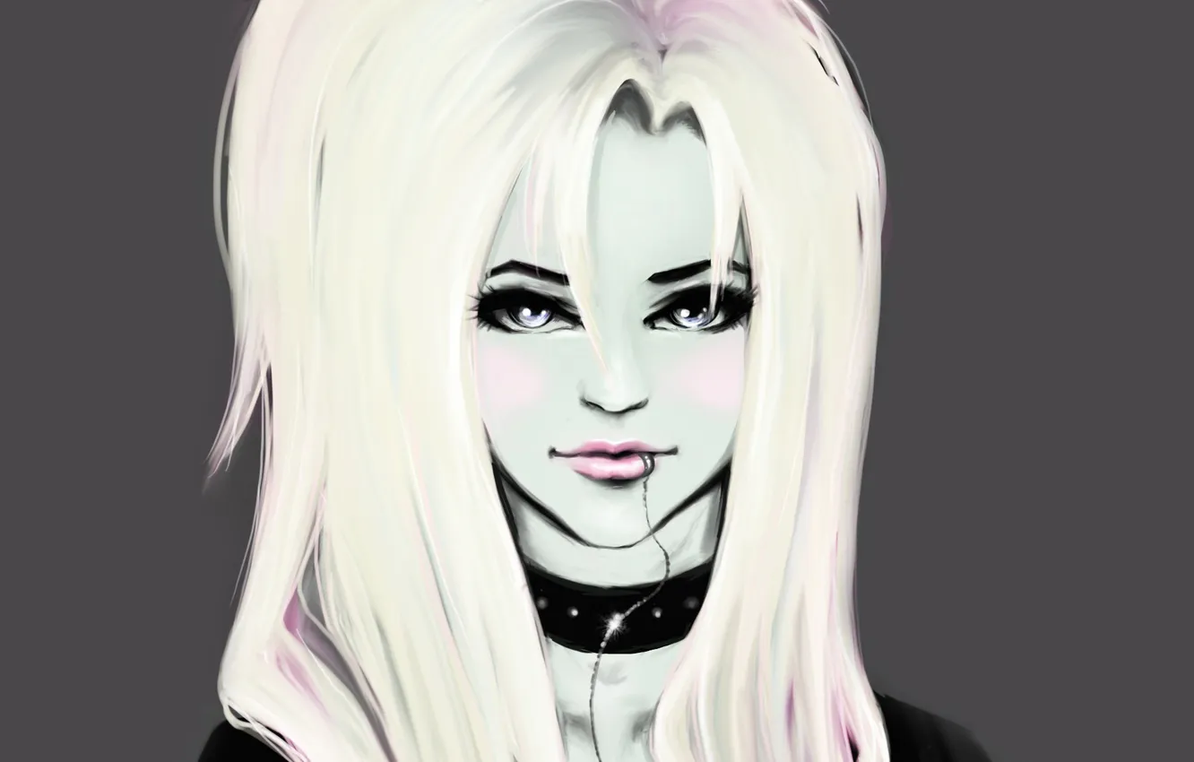 Photo wallpaper girl, smile, grey background, Mogami, Skip Beat, Kyoko