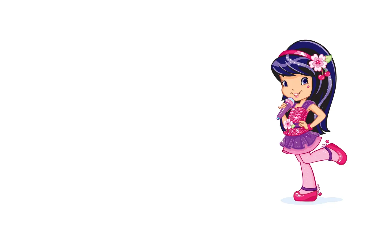 Photo wallpaper background, art, girl, microphone, singer, children's