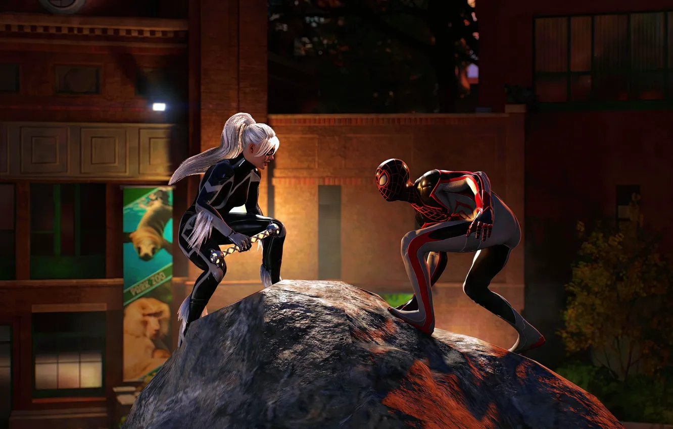Photo wallpaper game, Sony, photo, gamer, Miles, Insomniac, BlackCat, Ingame