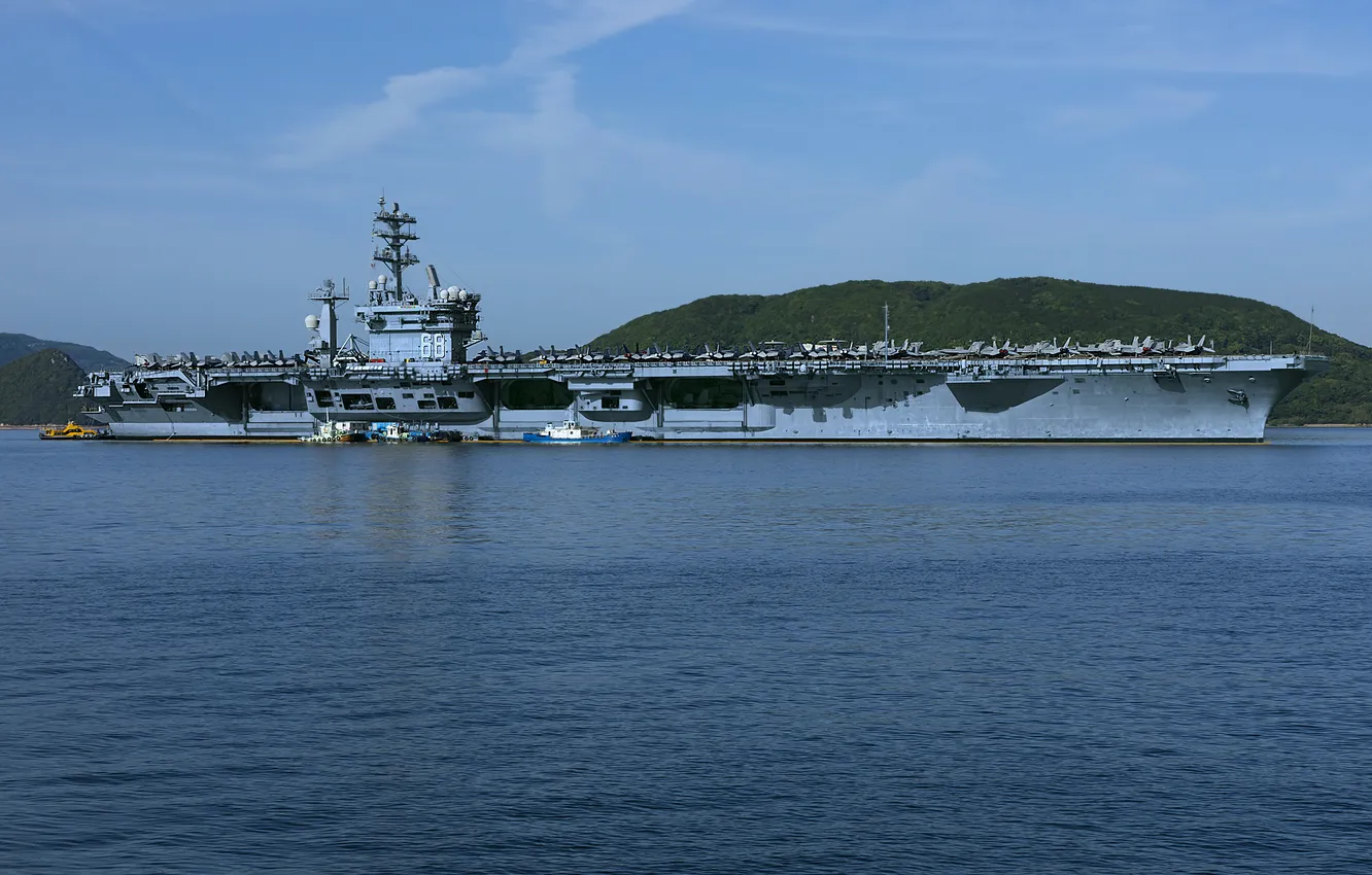 Photo wallpaper US NAVY, USS Nimitz, CVN-68, nuclear aircraft carrier