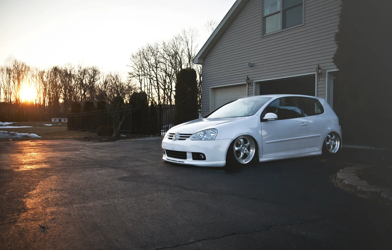 Photo wallpaper white, white, Golf, golf, Volkswagen, Volksvagen, mk5