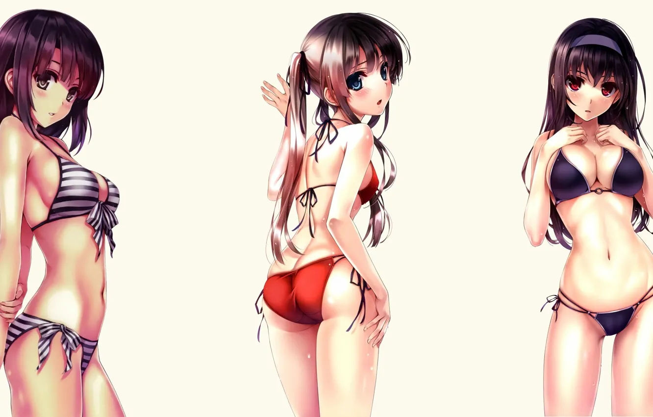 Photo wallpaper girl, sexy, ass, cleavage, long hair, boobs, anime, beautiful