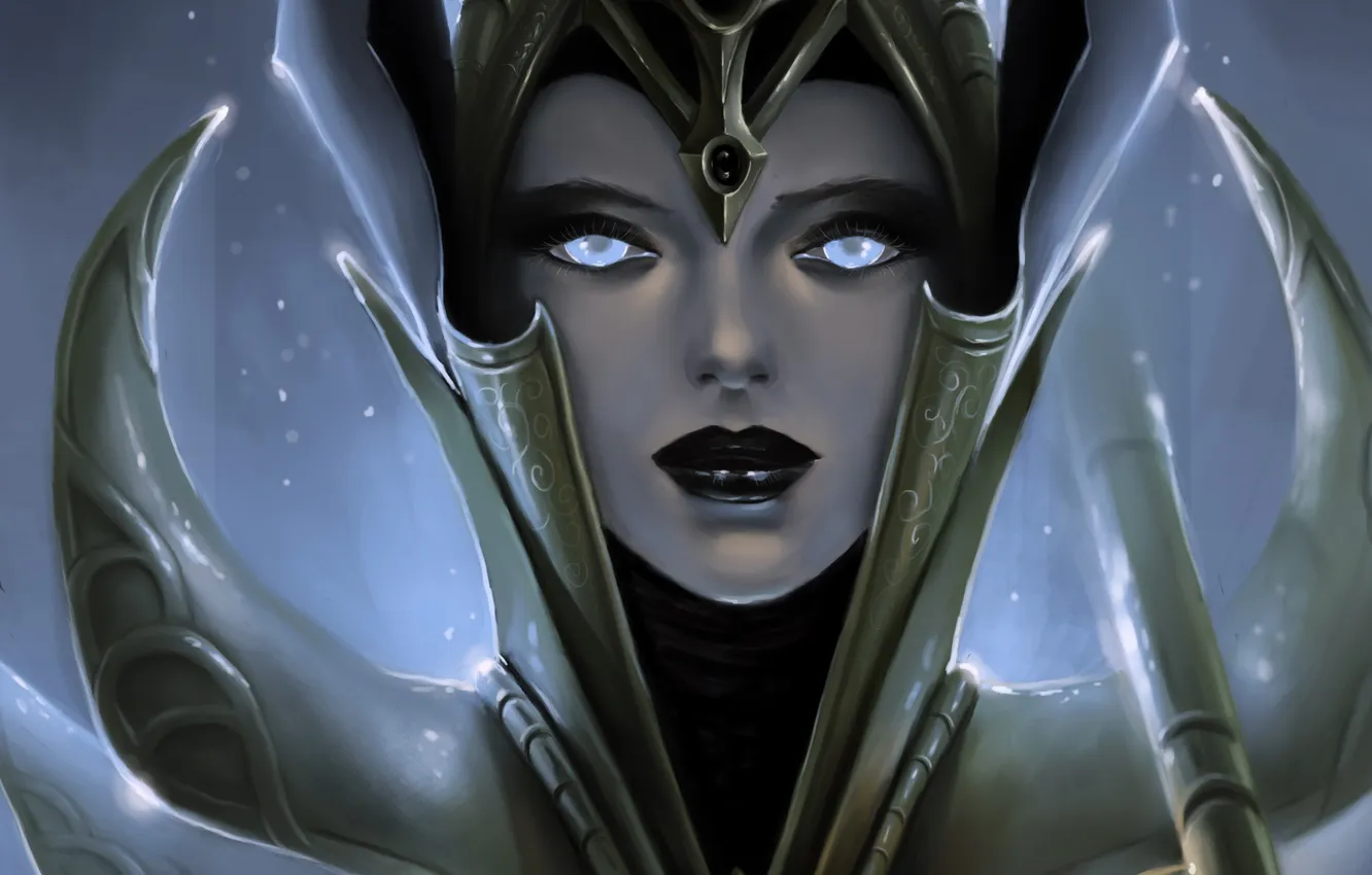 Photo wallpaper eyes, girl, armor, fantasy, art