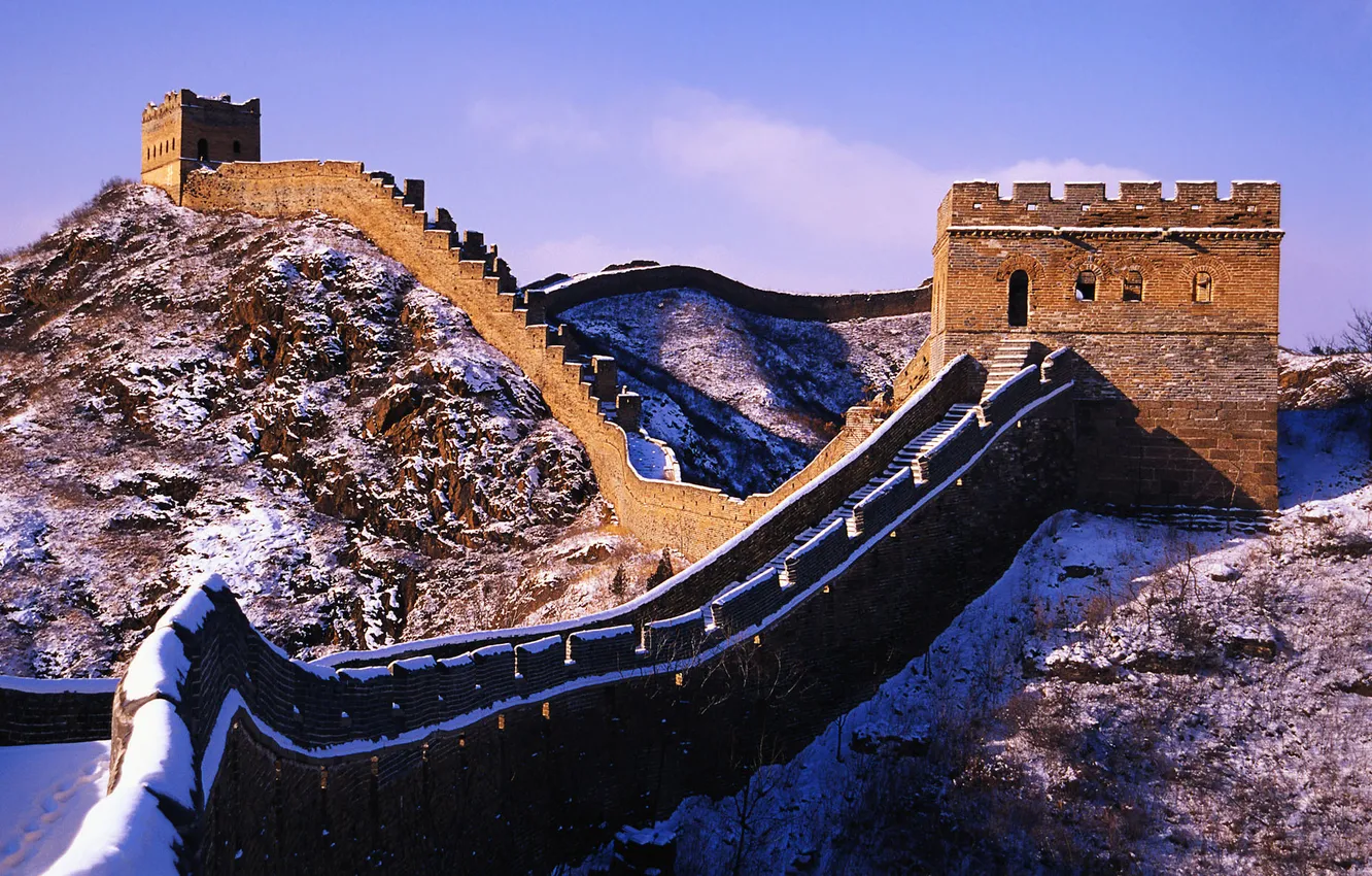 Photo wallpaper snow, wall, Chinese, great