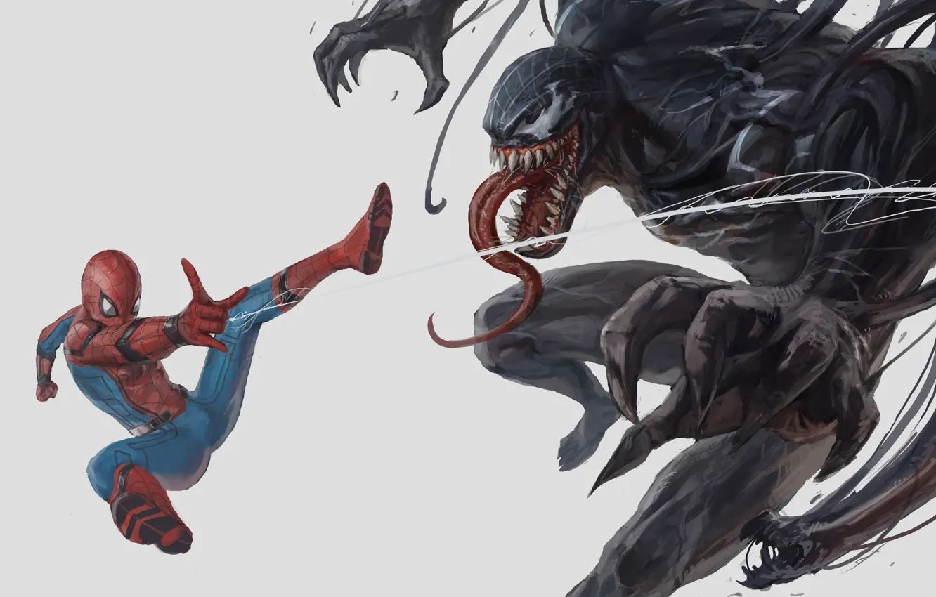 Photo wallpaper comics, Venom, Spider-Man
