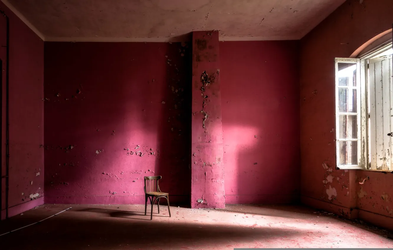 Photo wallpaper room, window, chair