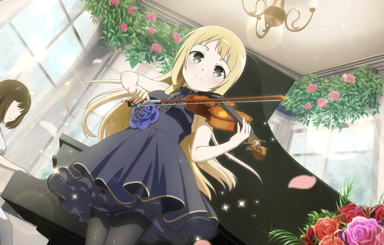 Photo wallpaper music, violin, roses, girl, Yuu want yuu felt the yuu sure de Arun