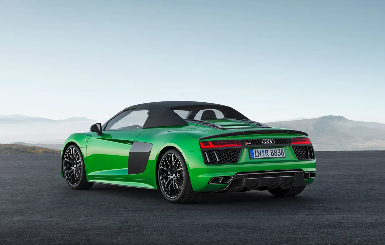 Photo wallpaper car, Audi, green, logo, Audi R8, Audi R8 Spyder, Audi R8 Spyder V10, Audi R8 …