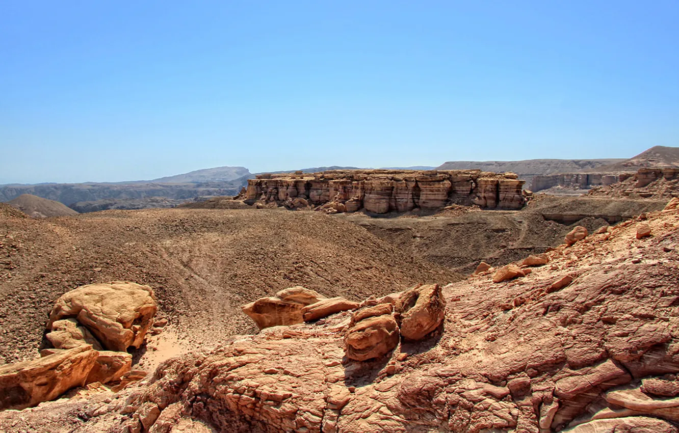 Photo wallpaper sand, mountains, stones, desert, Sinai