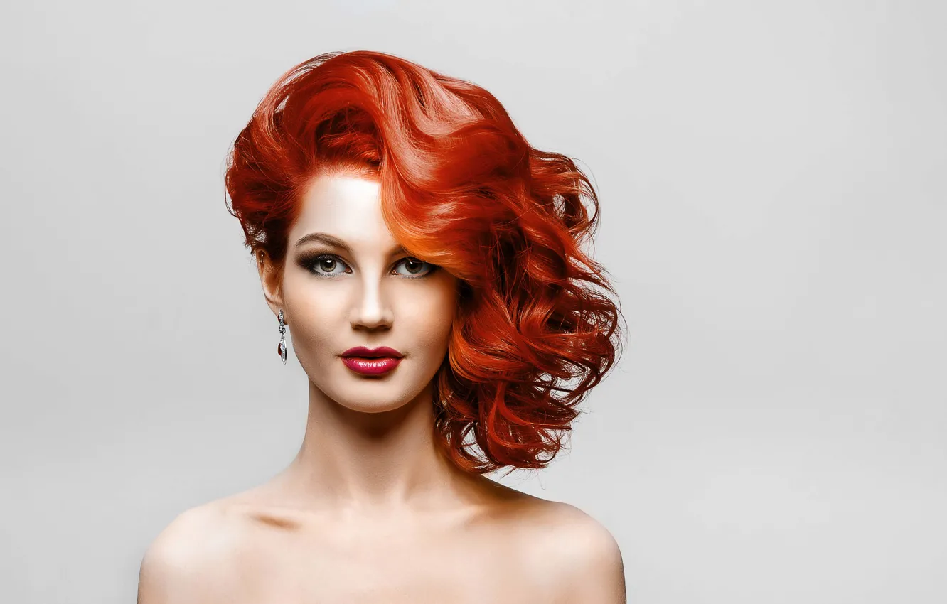 Photo wallpaper fashion, woman, redhead, makeup